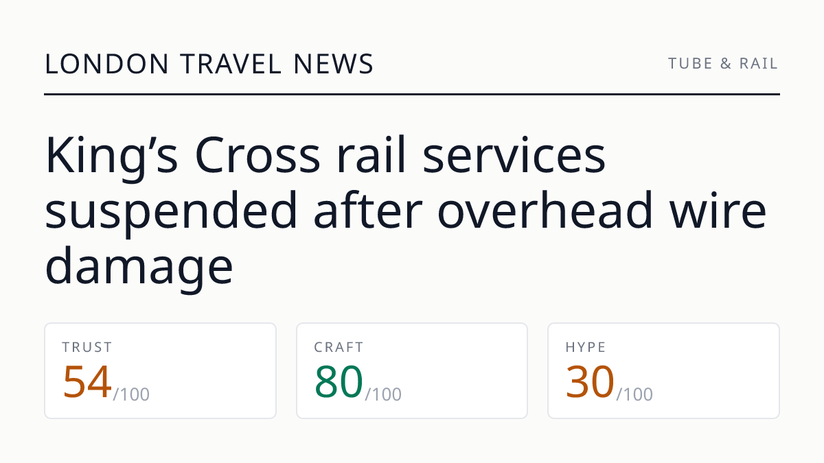 King’s Cross rail services suspended after overhead wire damage