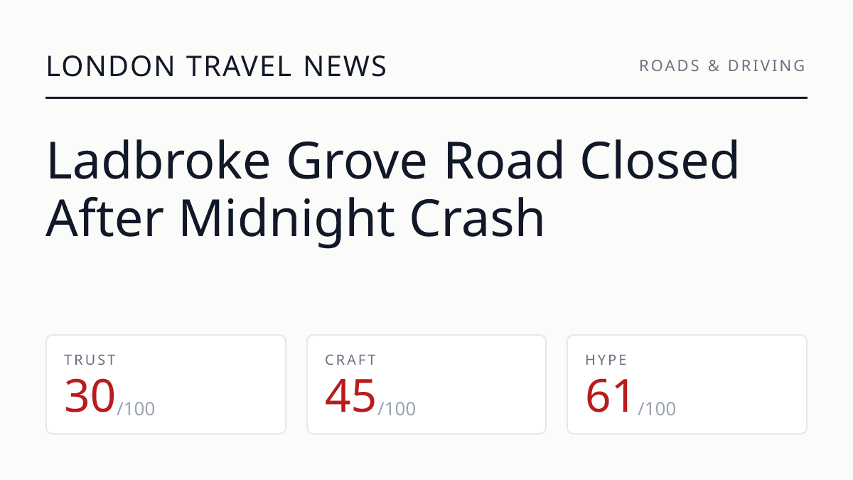 Ladbroke Grove Road Closed After Midnight Crash