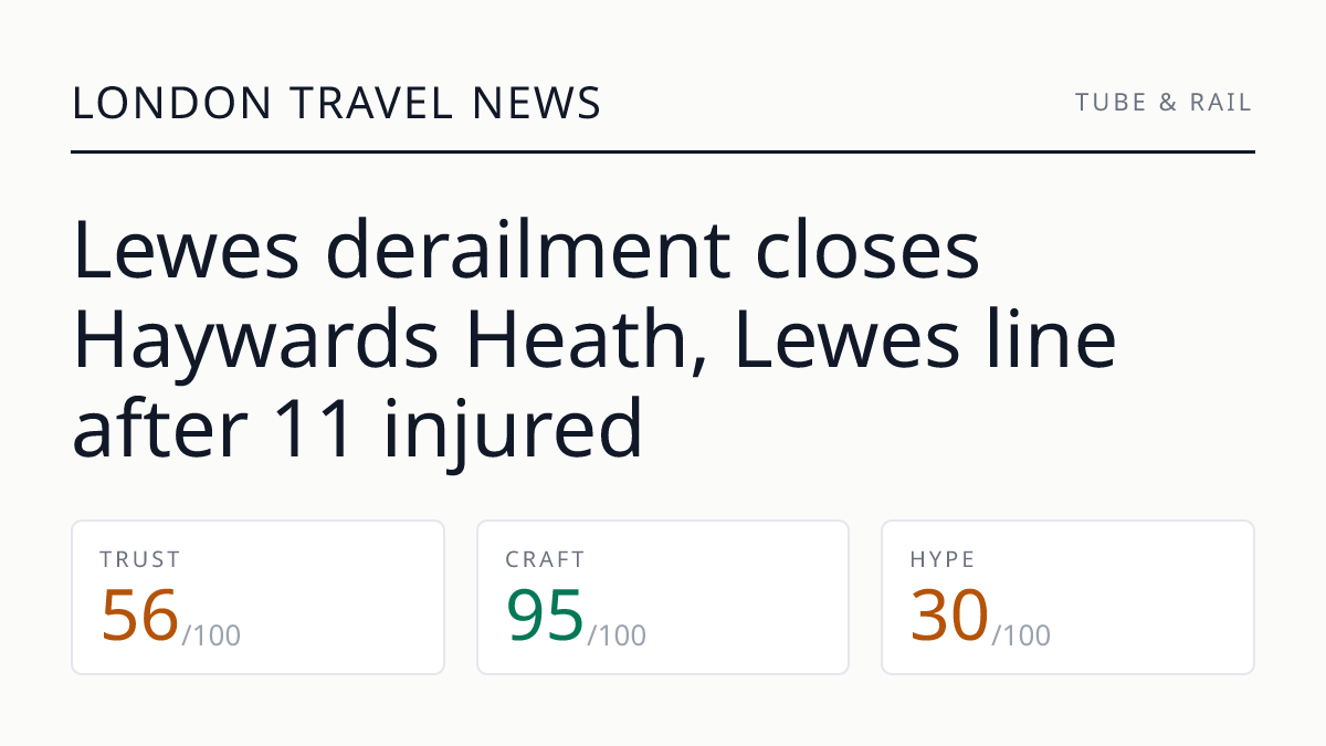 Lewes derailment closes Haywards Heath, Lewes line after 11 injured