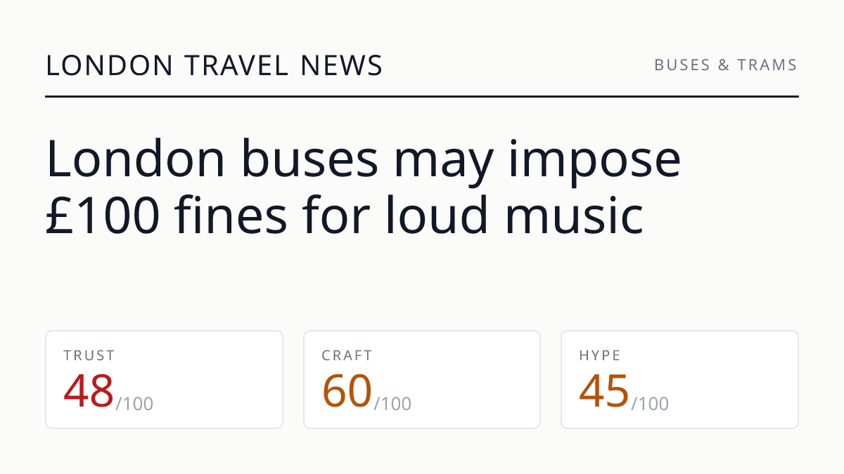 London buses may impose £100 fines for loud music
