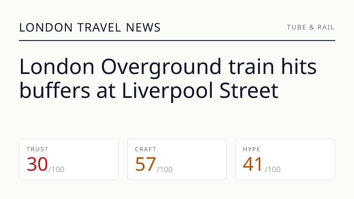 London Overground train hits buffers at Liverpool Street
