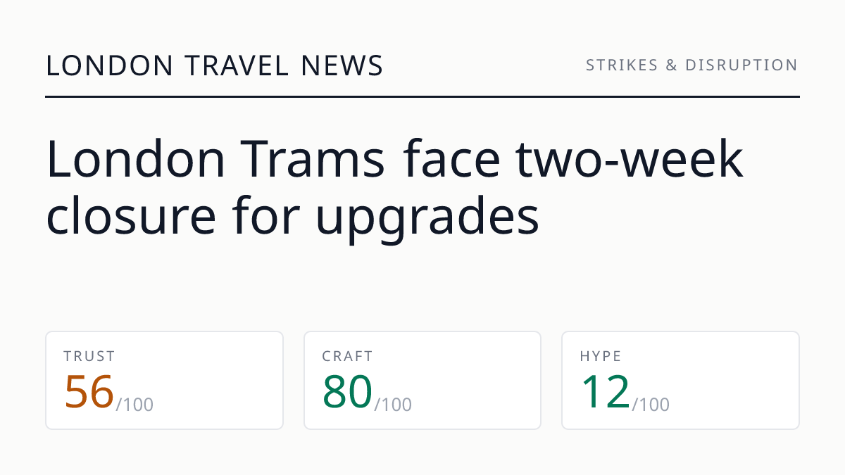 London Trams face two-week closure for upgrades