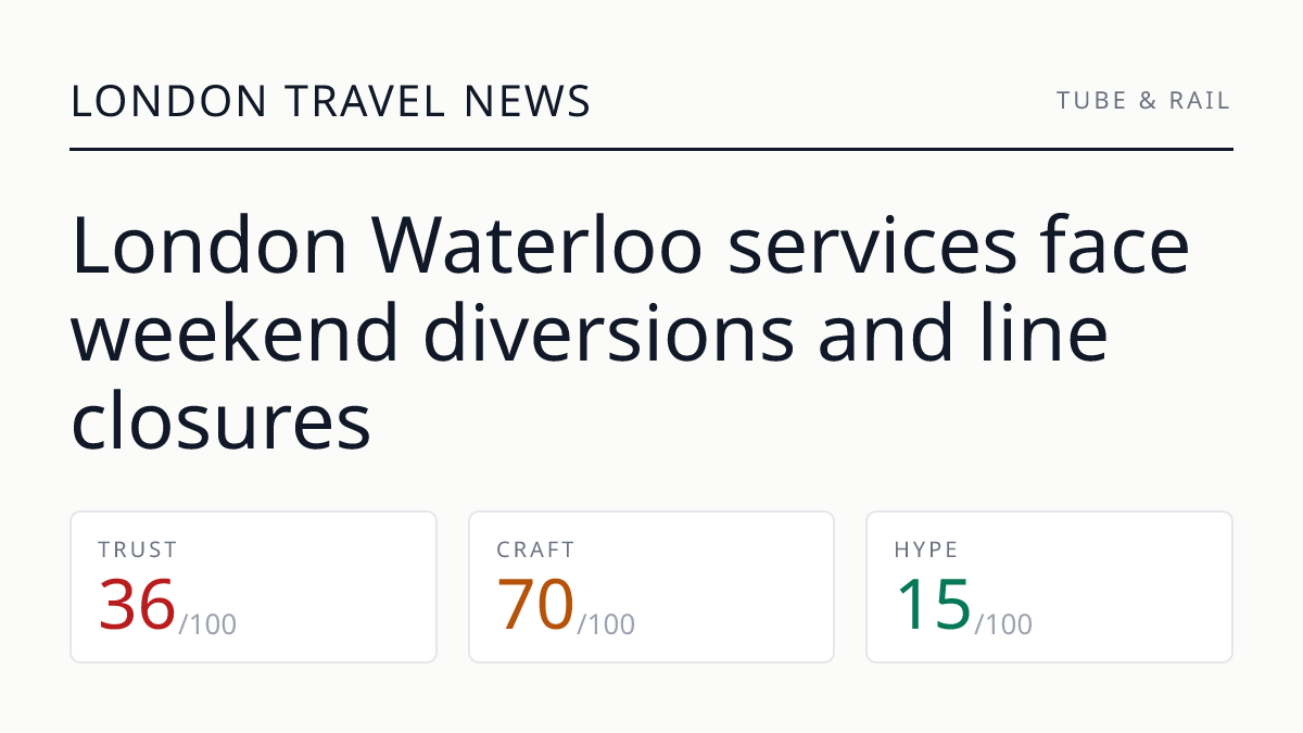 London Waterloo services face weekend diversions and line closures