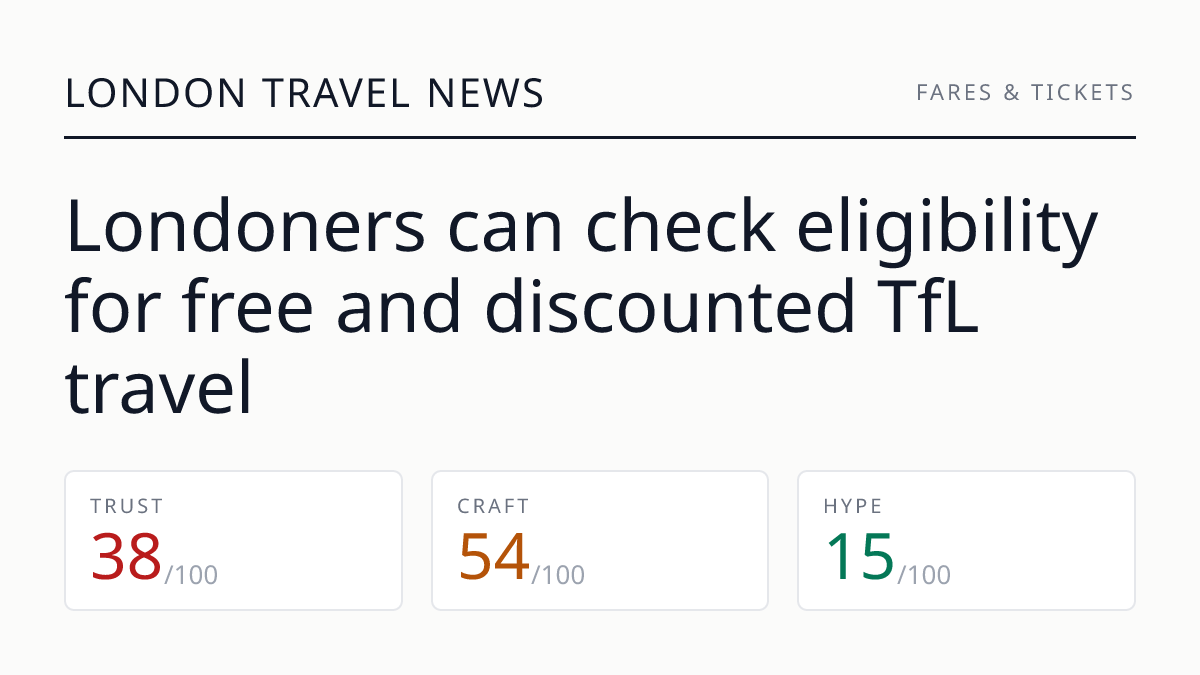 Londoners can check eligibility for free and discounted TfL travel