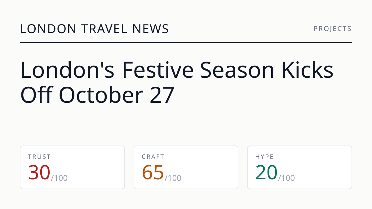 London's Festive Season Kicks Off October 27