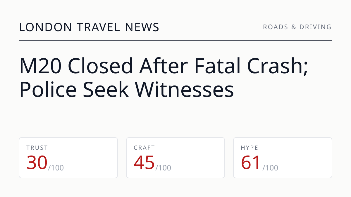 M20 Closed After Fatal Crash; Police Seek Witnesses