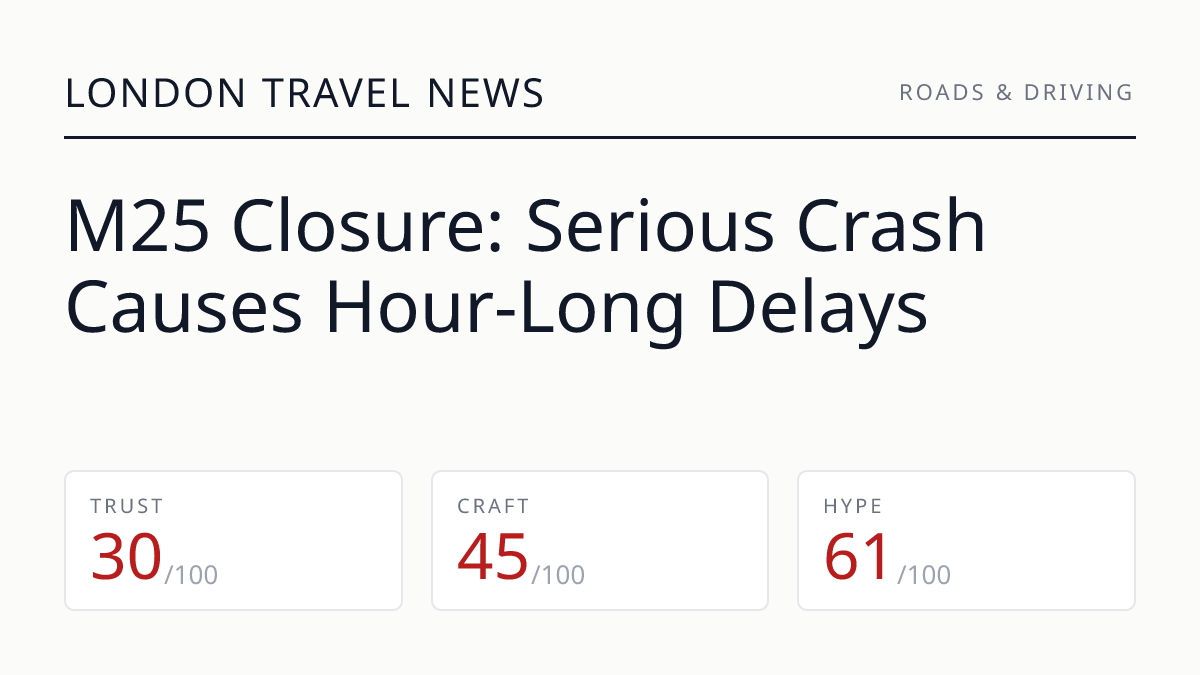 M25 Closure: Serious Crash Causes Hour-Long Delays