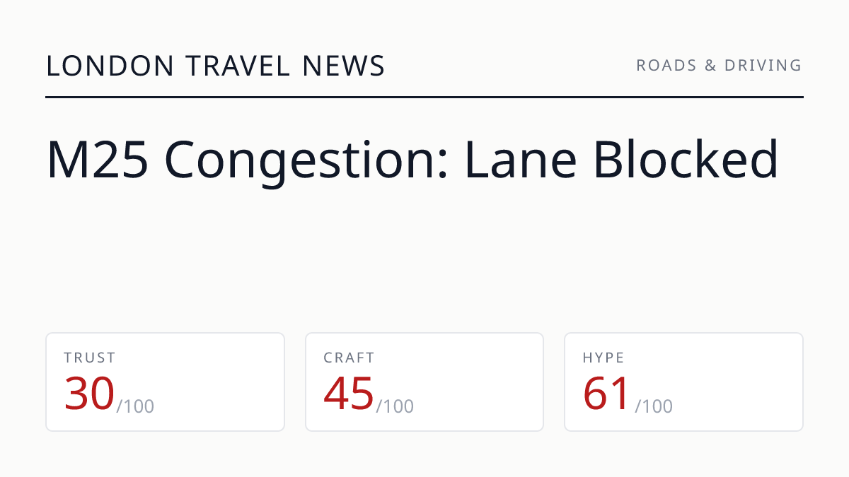 M25 Congestion: Lane Blocked