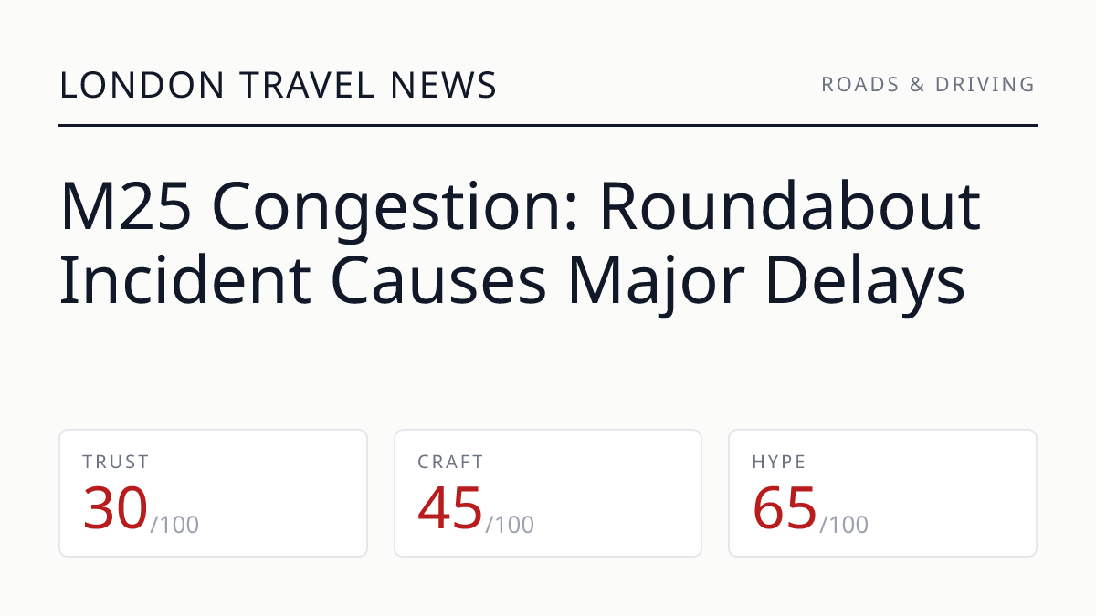 M25 Congestion: Roundabout Incident Causes Major Delays