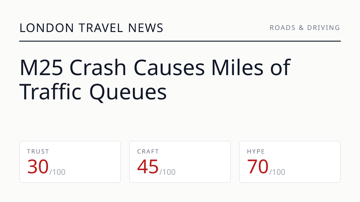 M25 Crash Causes Miles of Traffic Queues