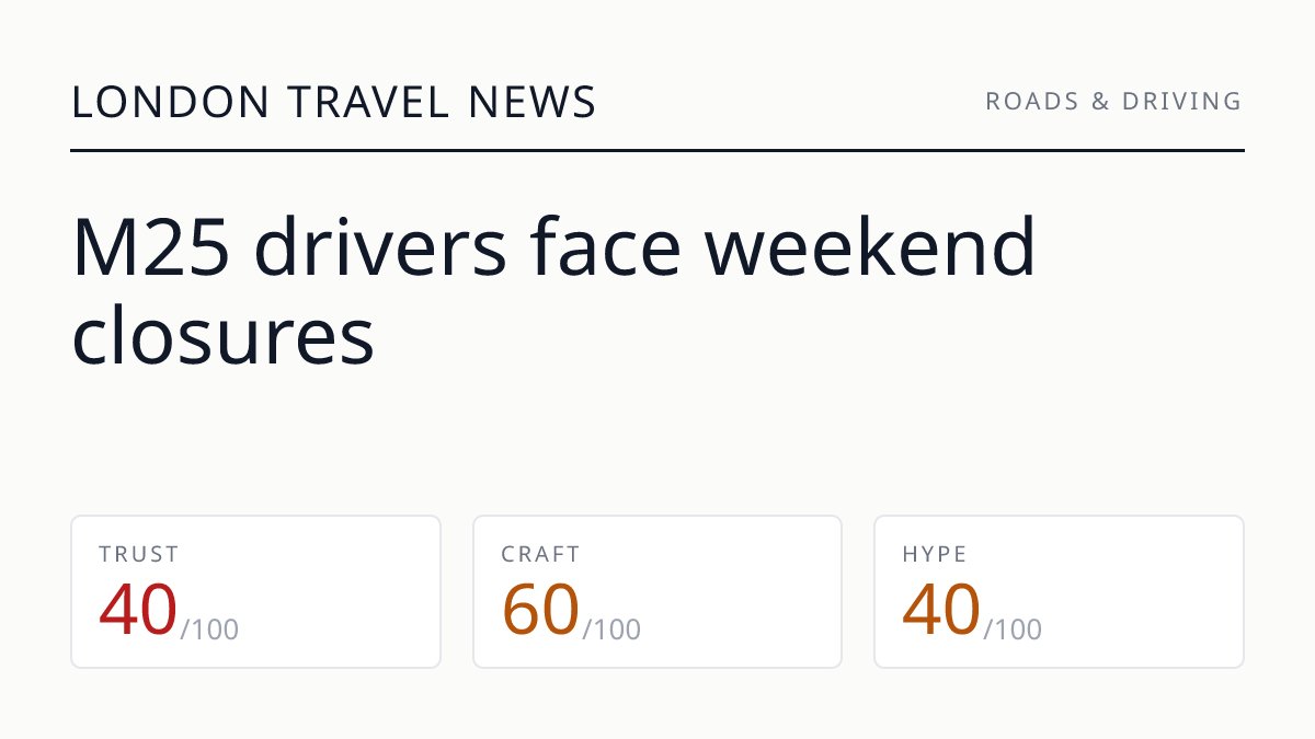 M25 drivers face weekend closures
