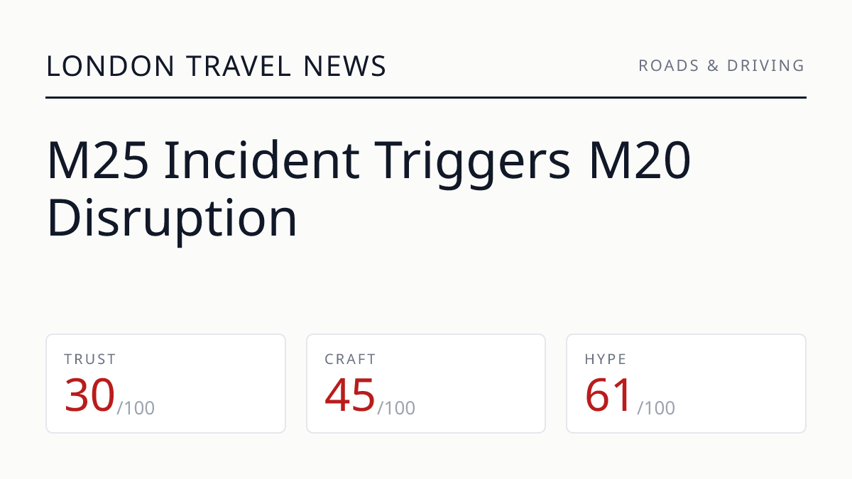 M25 Incident Triggers M20 Disruption
