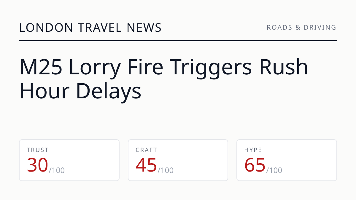 M25 Lorry Fire Triggers Rush Hour Delays
