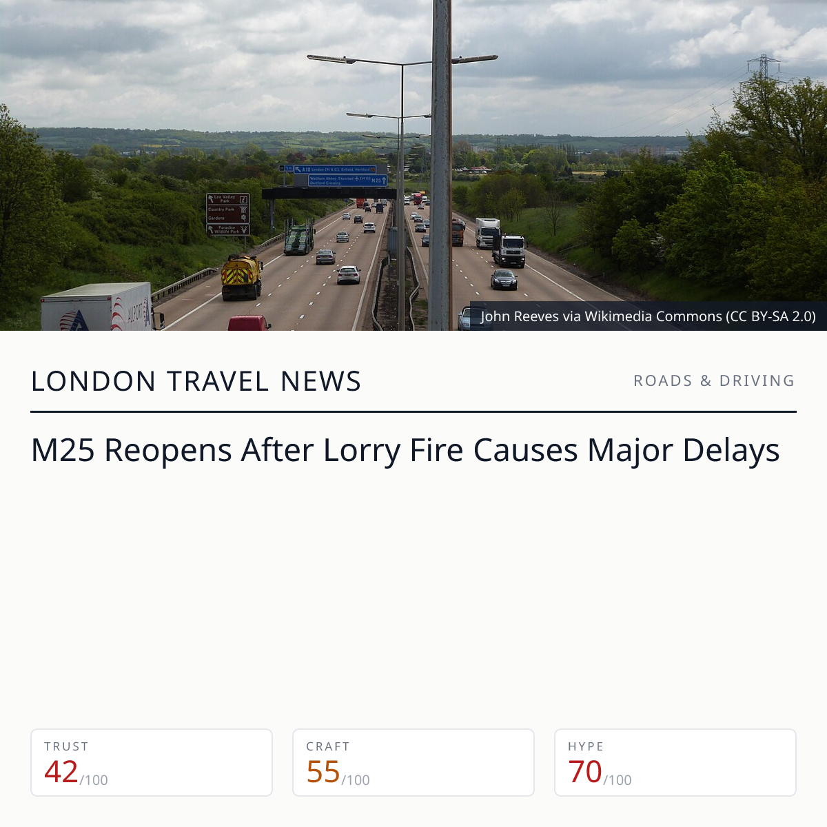 M25 anti-clockwise between Junction 5 and 4 closed after Orpington ...