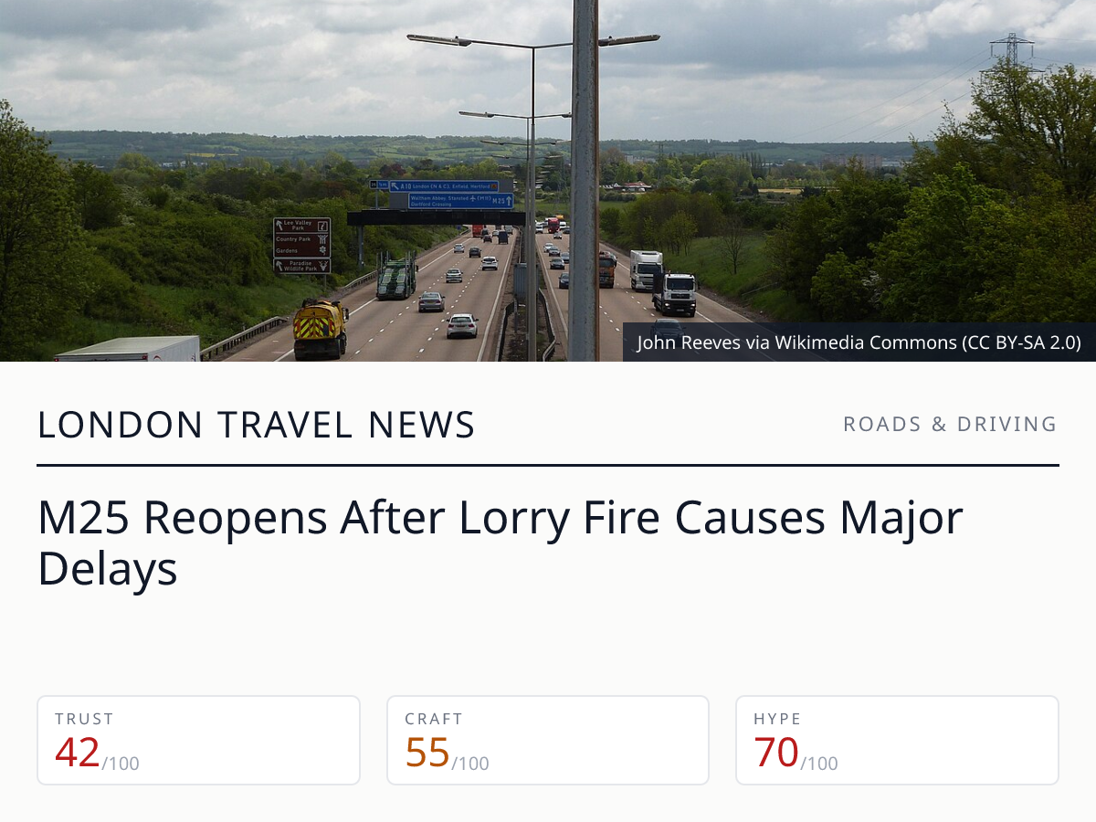 M25 anti-clockwise between Junction 5 and 4 closed after Orpington ...