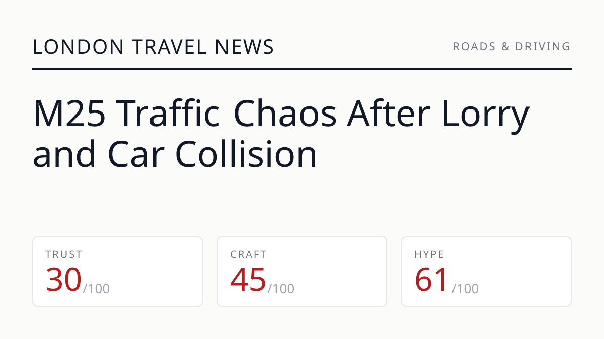 M25 Traffic Chaos After Lorry and Car Collision