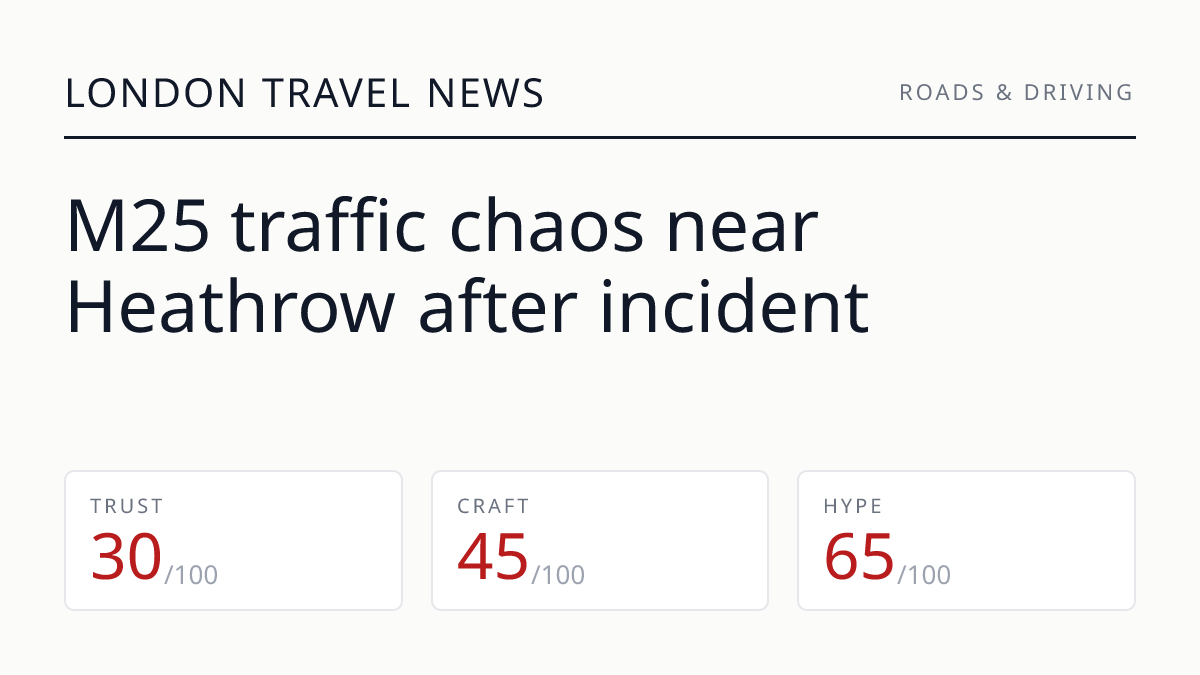 M25 traffic chaos near Heathrow after incident