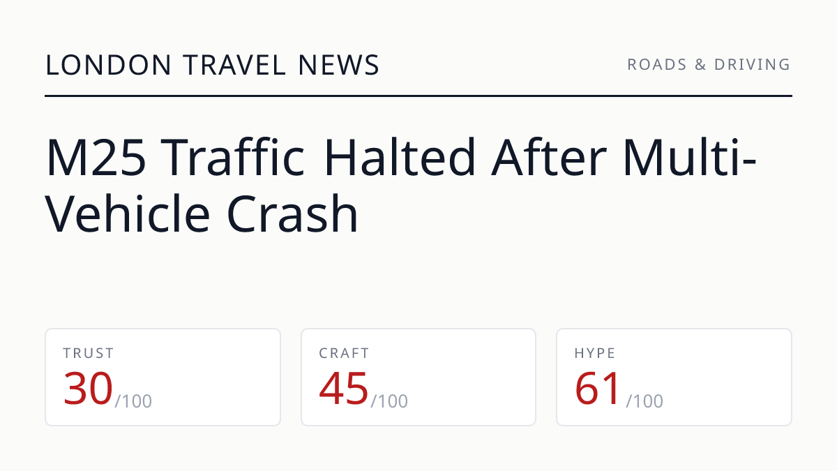 M25 Traffic Halted After Multi-Vehicle Crash