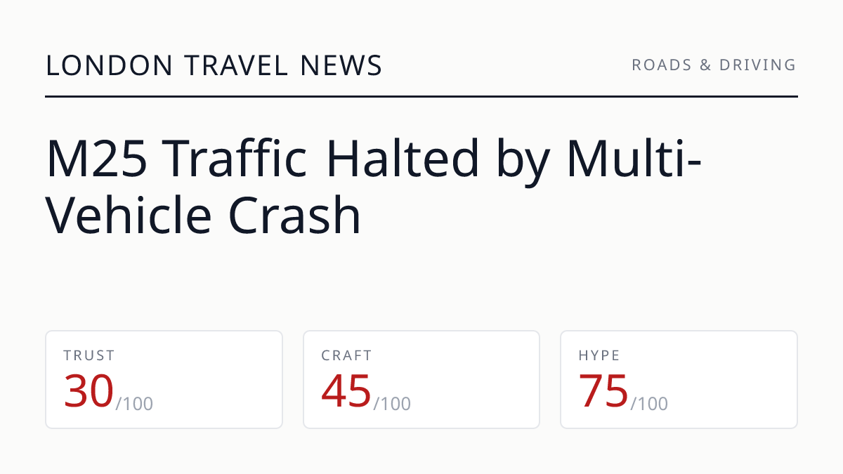M25 Traffic Halted by Multi-Vehicle Crash