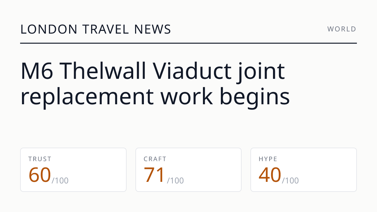 M6 Thelwall Viaduct joint replacement work begins