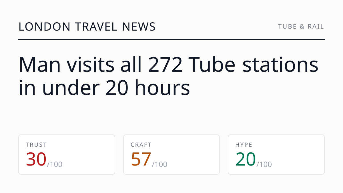 Man visits all 272 Tube stations in under 20 hours