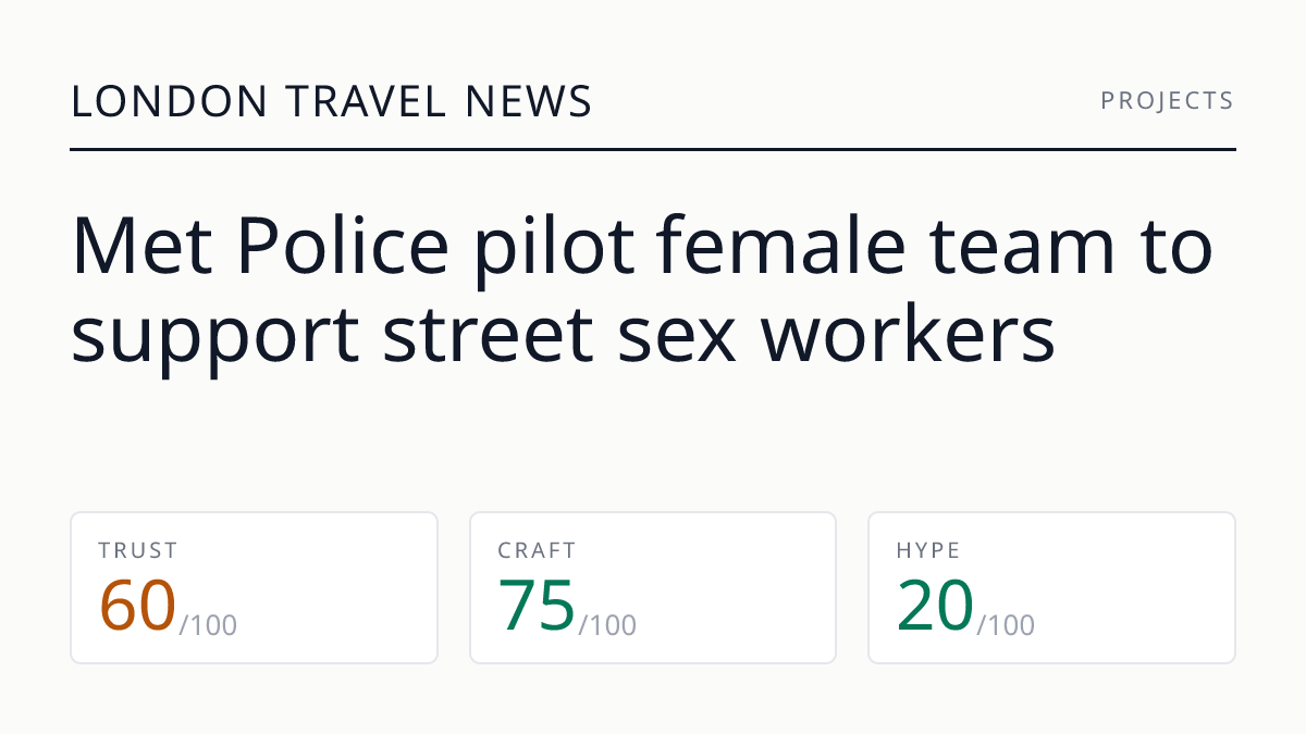 Met Police pilot female team to support street sex workers