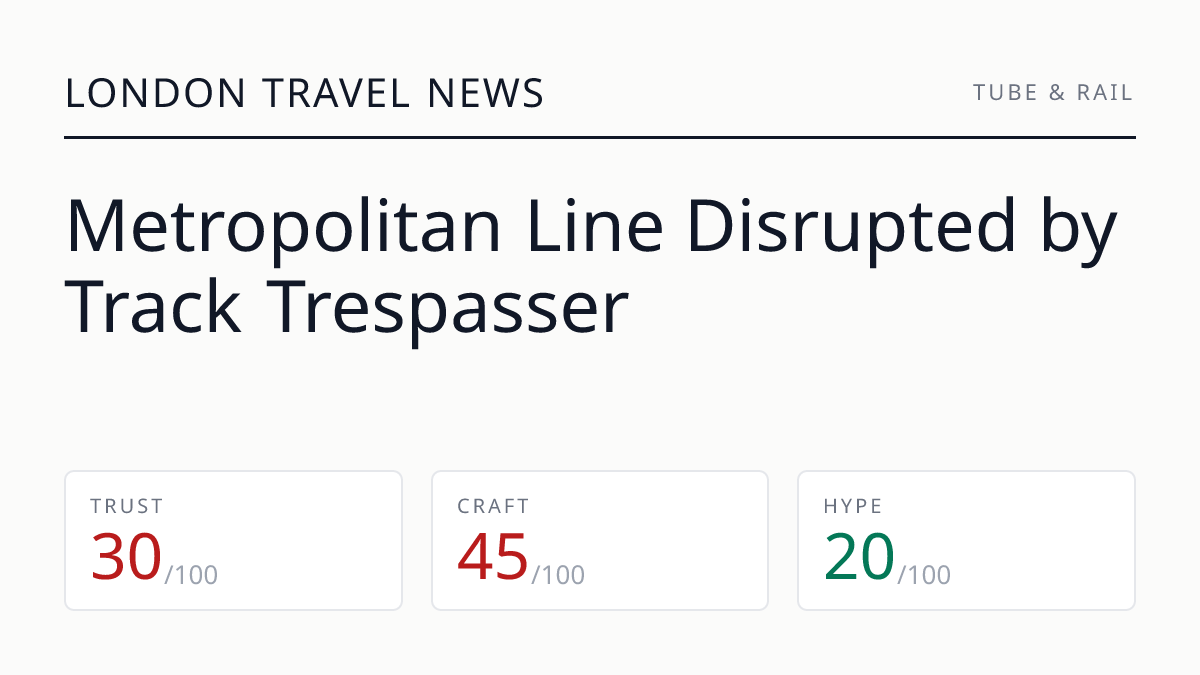 Metropolitan Line Disrupted by Track Trespasser