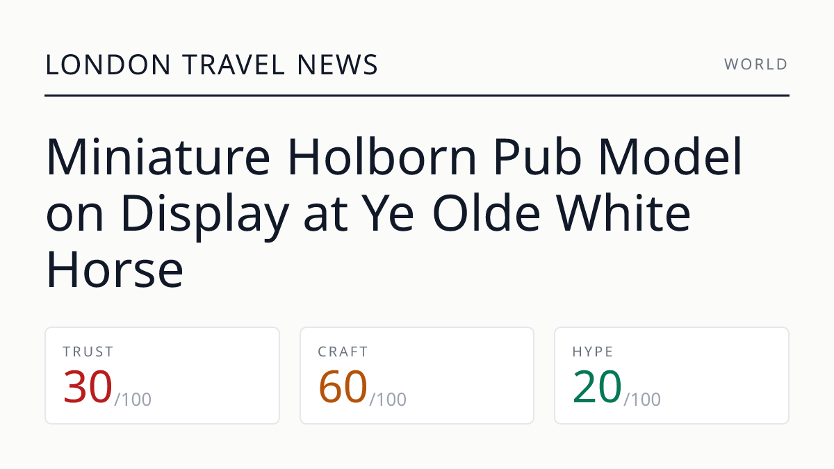 Miniature Holborn Pub Model on Display at Ye Olde White Horse