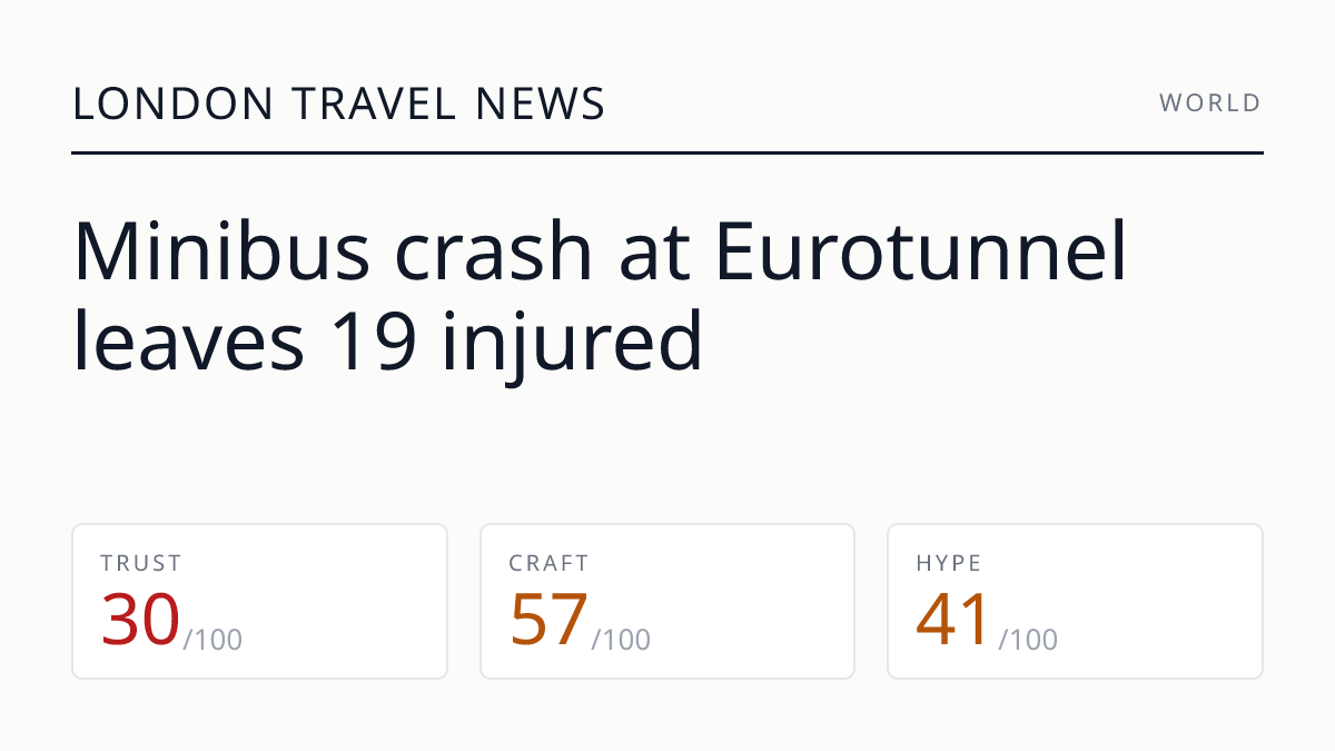 Minibus crash at Eurotunnel leaves 19 injured