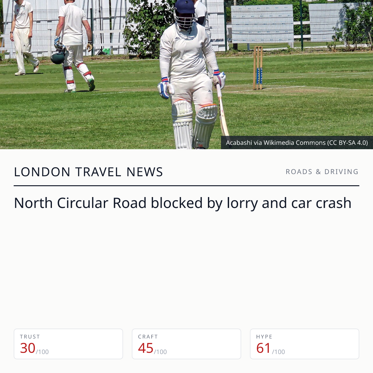 North Circular Road crash blocks lanes | London Travel News
