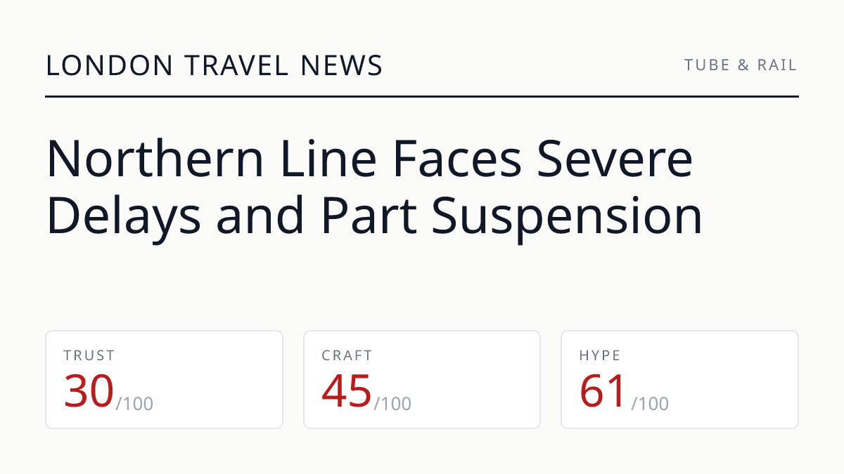 Northern Line Faces Severe Delays and Part Suspension