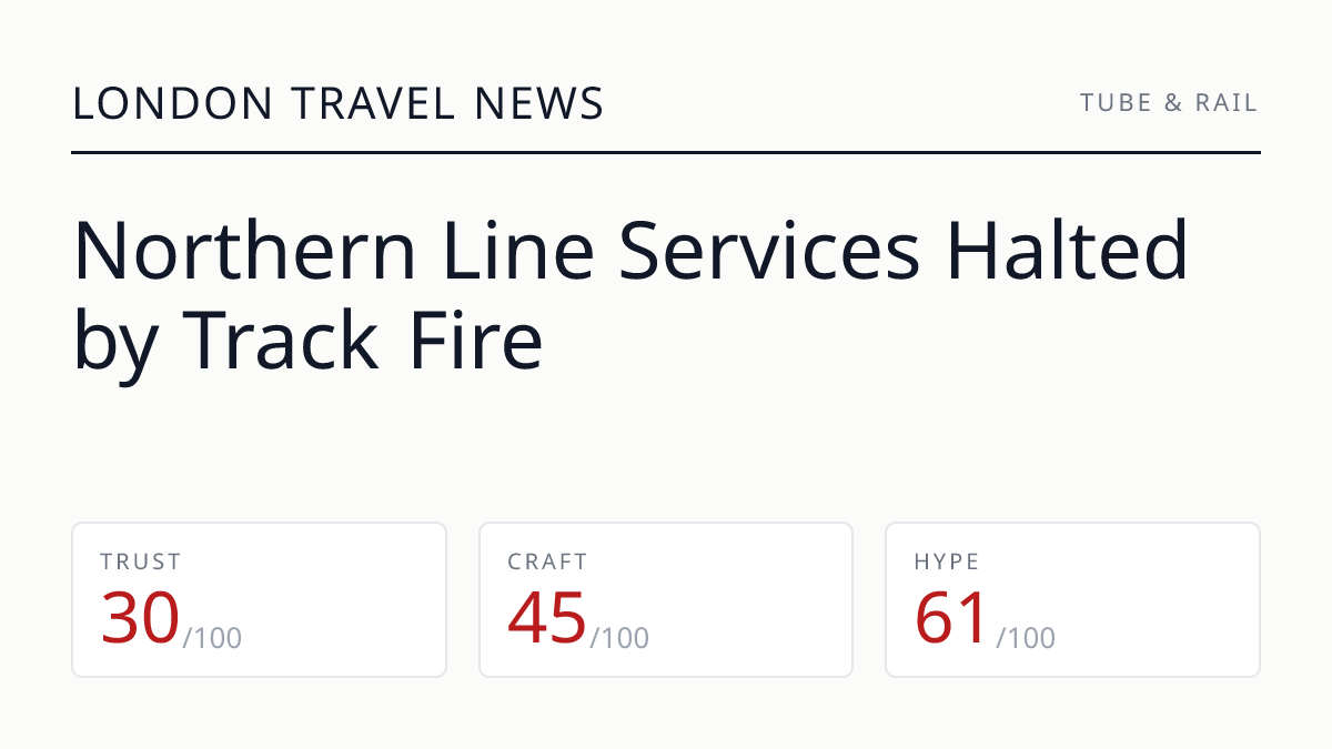 Northern Line Services Halted by Track Fire