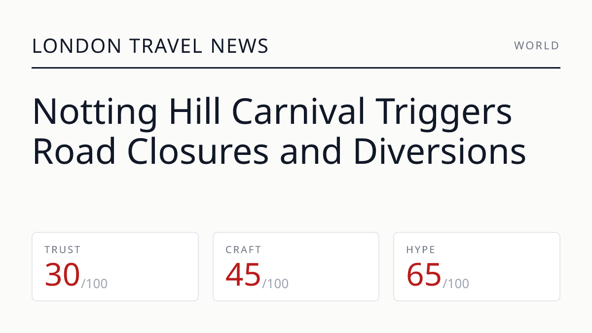 Notting Hill Carnival Triggers Road Closures and Diversions