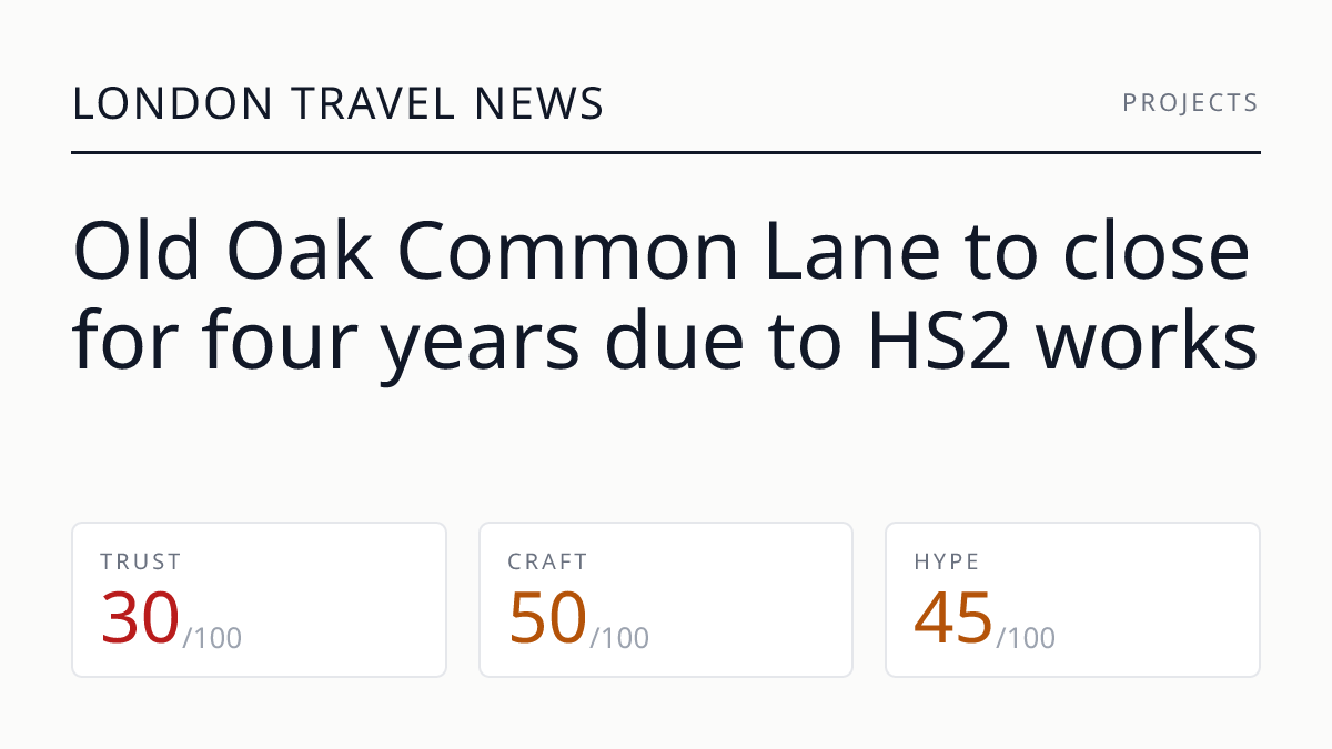 Old Oak Common Lane to close for four years due to HS2 works