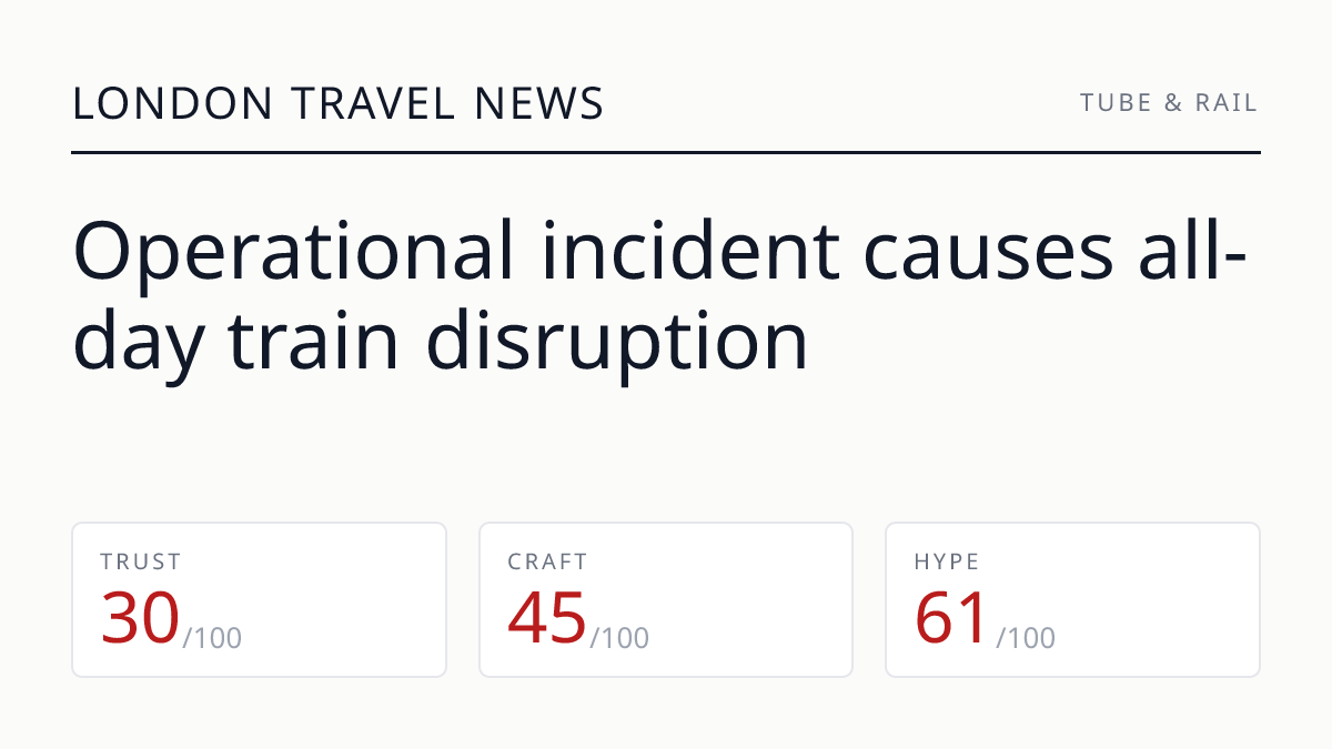 Operational incident causes all-day train disruption