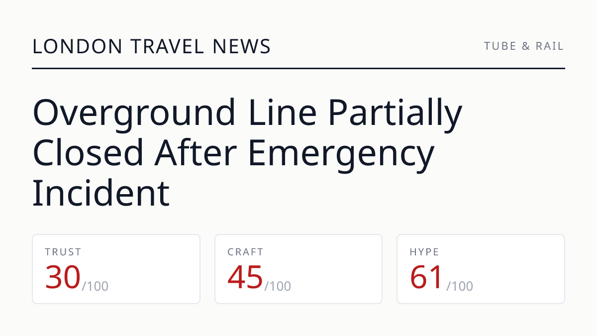 Overground Line Partially Closed After Emergency Incident