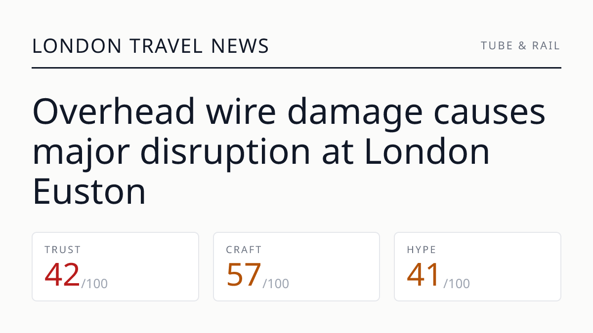 Overhead wire damage causes major disruption at London Euston