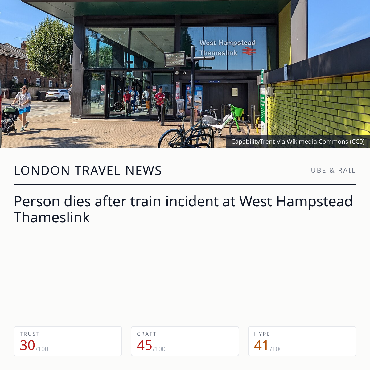 West Hampstead Thameslink train incident | London Travel News