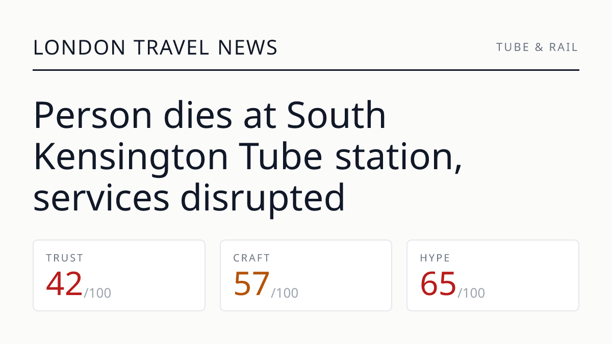 Person dies at South Kensington Tube station, services disrupted