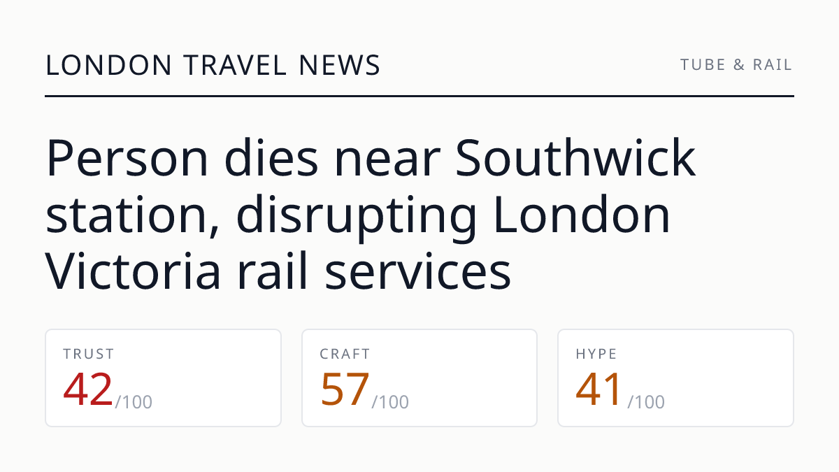 Person dies near Southwick station, disrupting London Victoria rail services