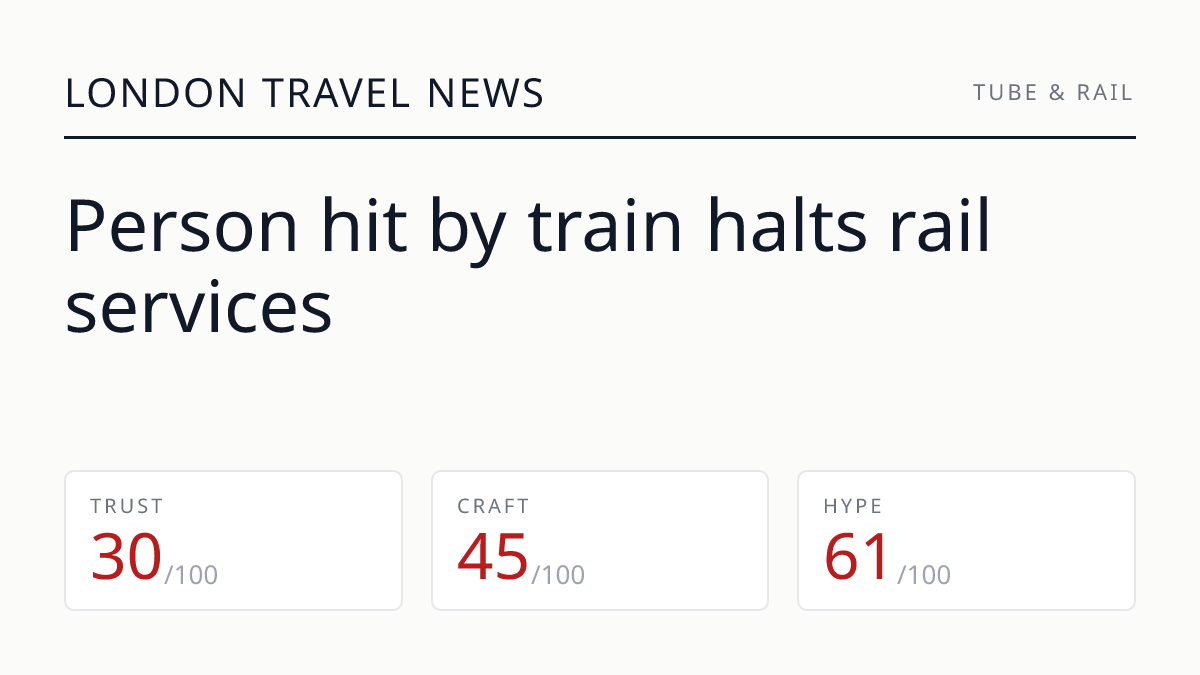 Person hit by train halts rail services