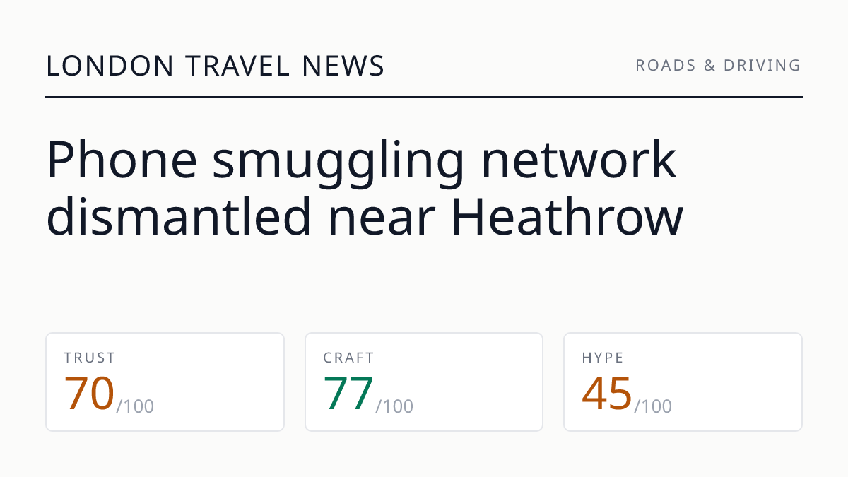 Phone smuggling network dismantled near Heathrow