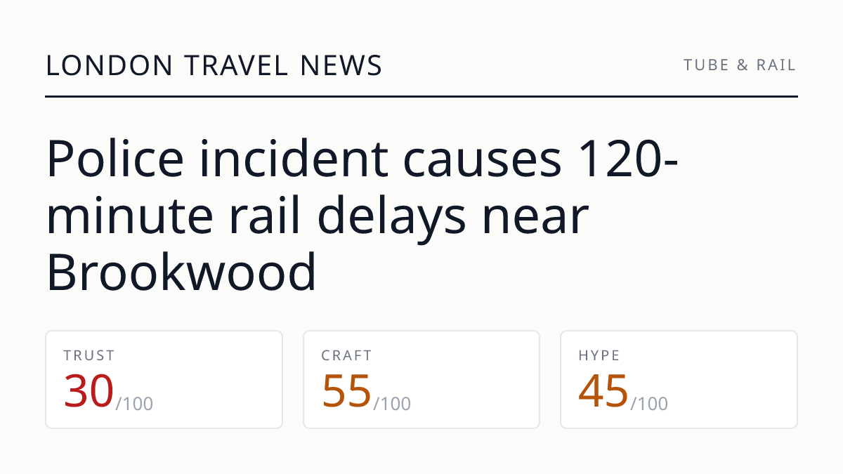 Police incident causes 120-minute rail delays near Brookwood