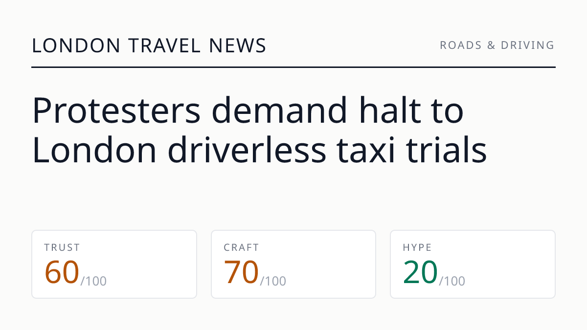 Protesters demand halt to London driverless taxi trials