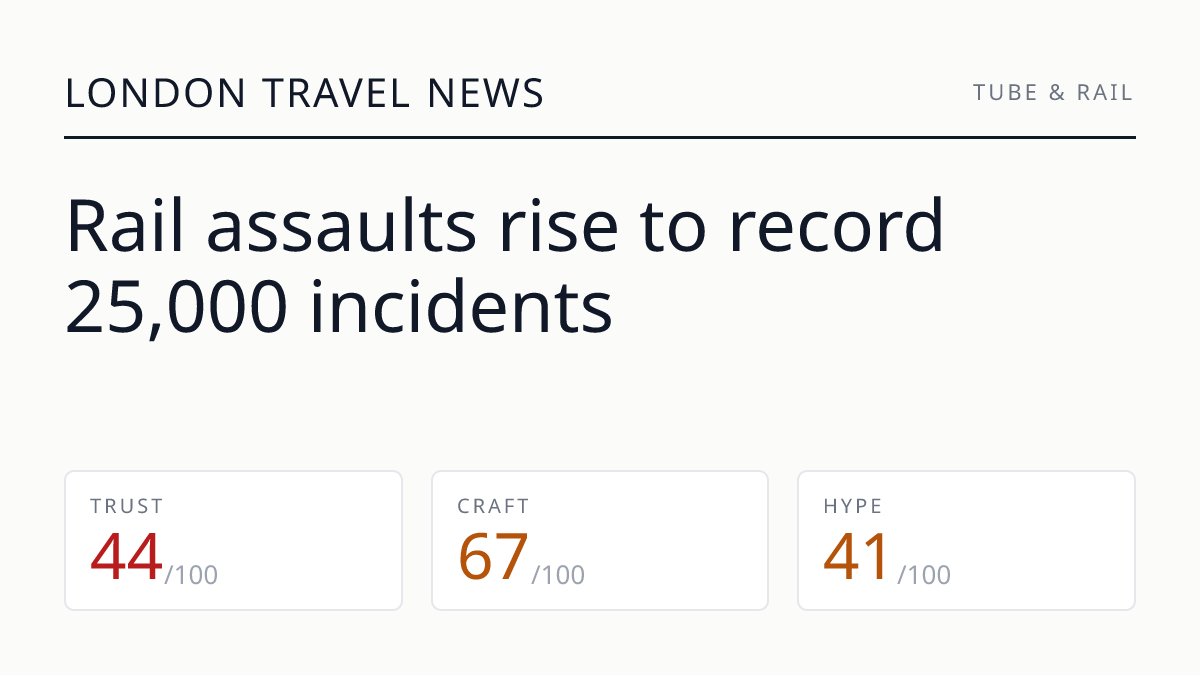 Rail assaults rise to record 25,000 incidents