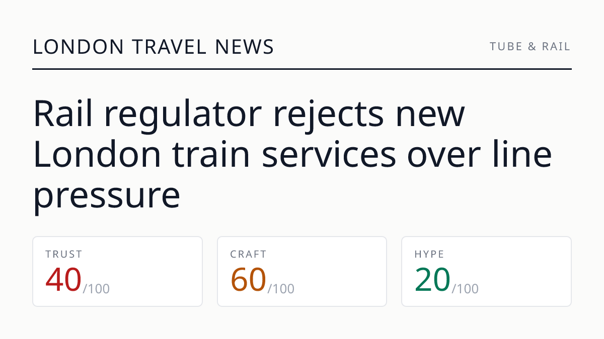 Rail regulator rejects new London train services over line pressure