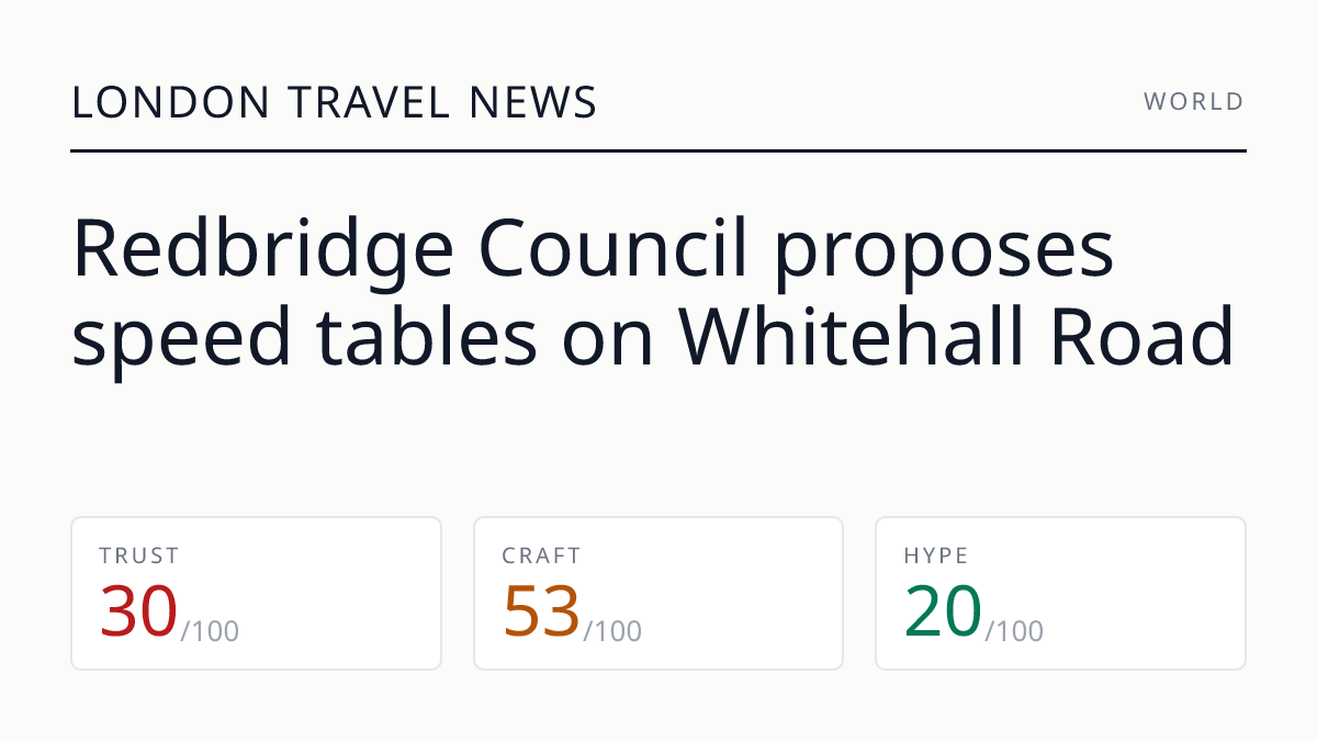 Redbridge Council proposes speed tables on Whitehall Road