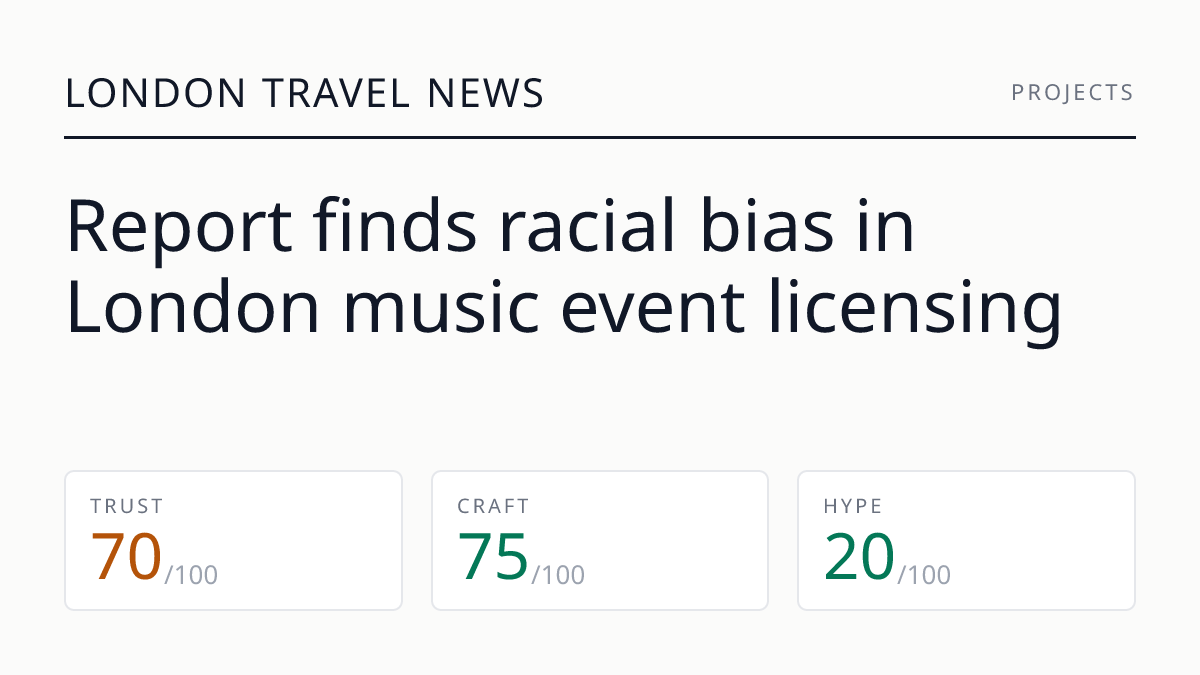 Report finds racial bias in London music event licensing