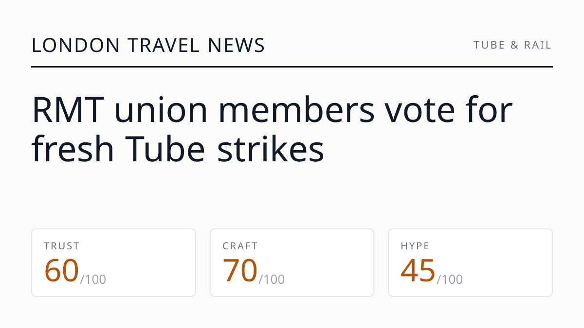 RMT union members vote for fresh Tube strikes