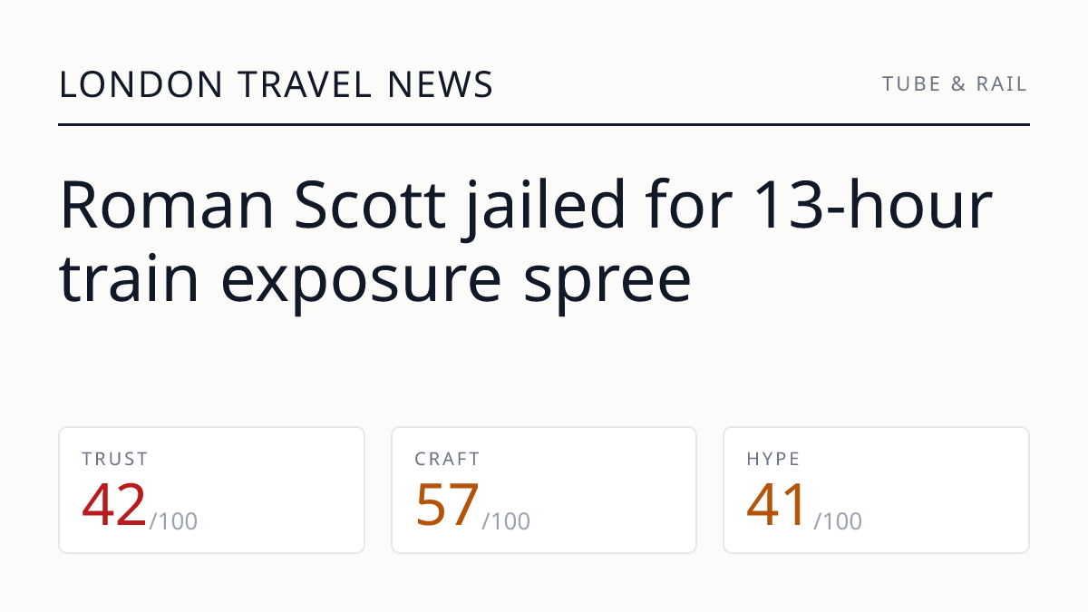 Roman Scott jailed for 13-hour train exposure spree